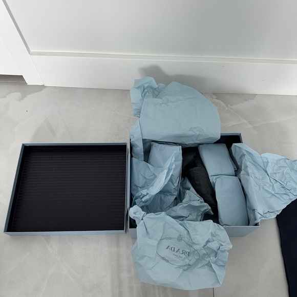 Prada Shoebox 2 New Logo Dust Bags with Logo Tissue Paper and Inserts - Picture 10 of 11